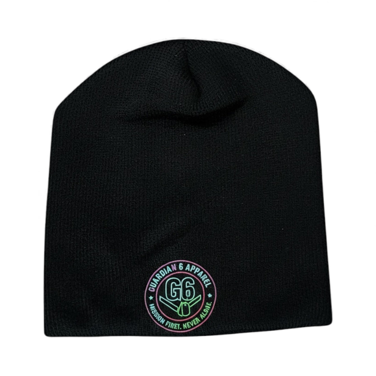 Black Beanie with Neon Emblem