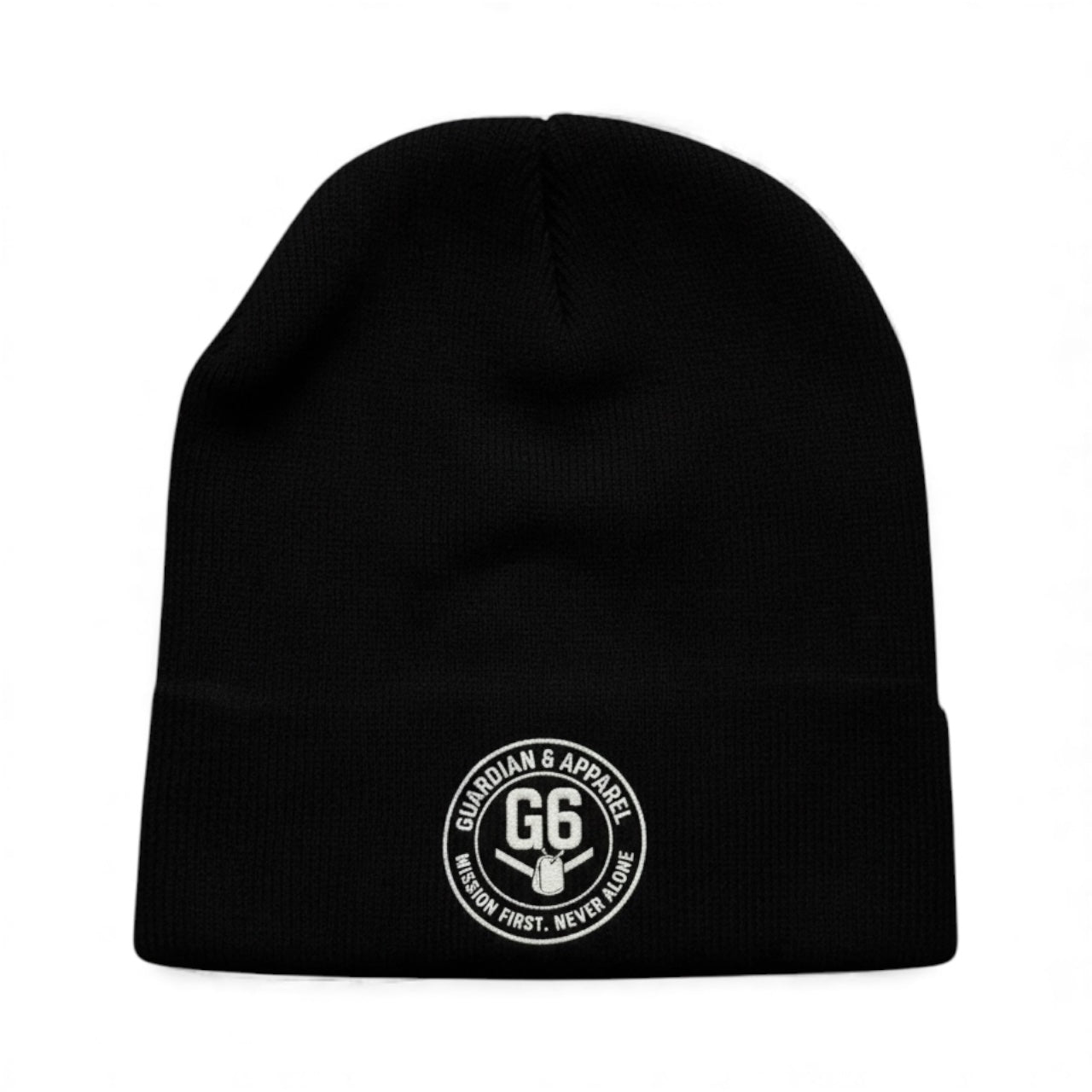 Black Beanie with White Emblem
